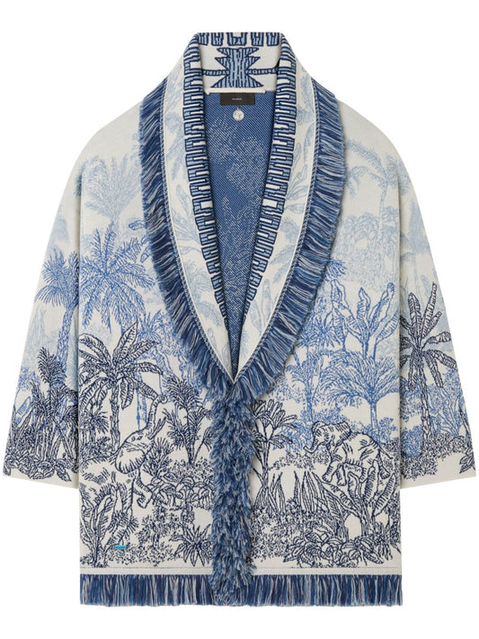 Jungle toile de jouy wool blend cardigan