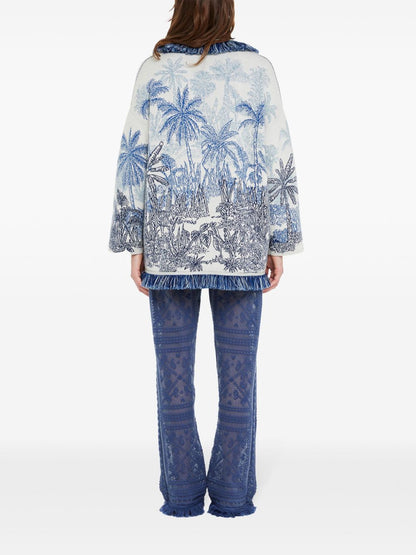 Jungle toile de jouy wool blend cardigan