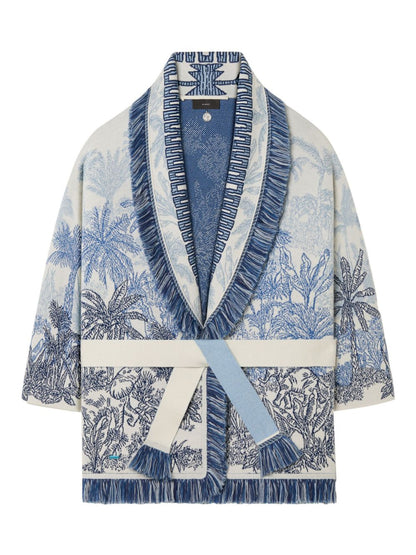 Jungle toile de jouy wool blend cardigan