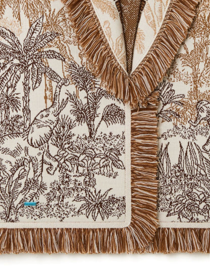 Jungle toile de jouy wool blend cardigan