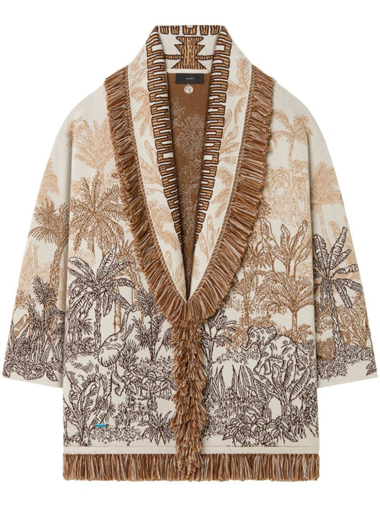 Jungle toile de jouy wool blend cardigan