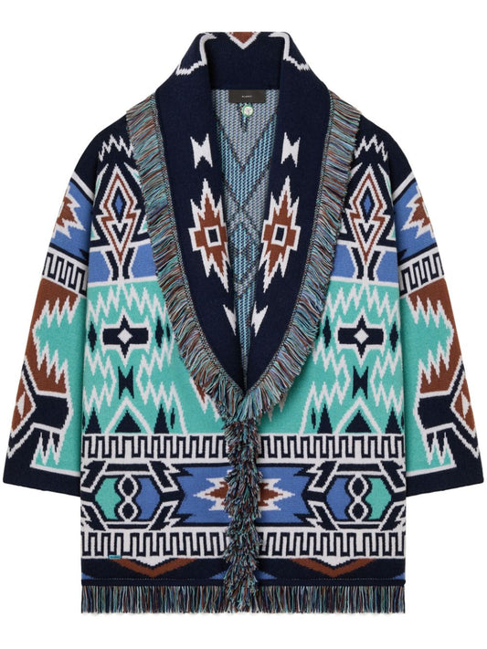 Geometric roots wool cardigan