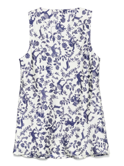 Printed silk top
