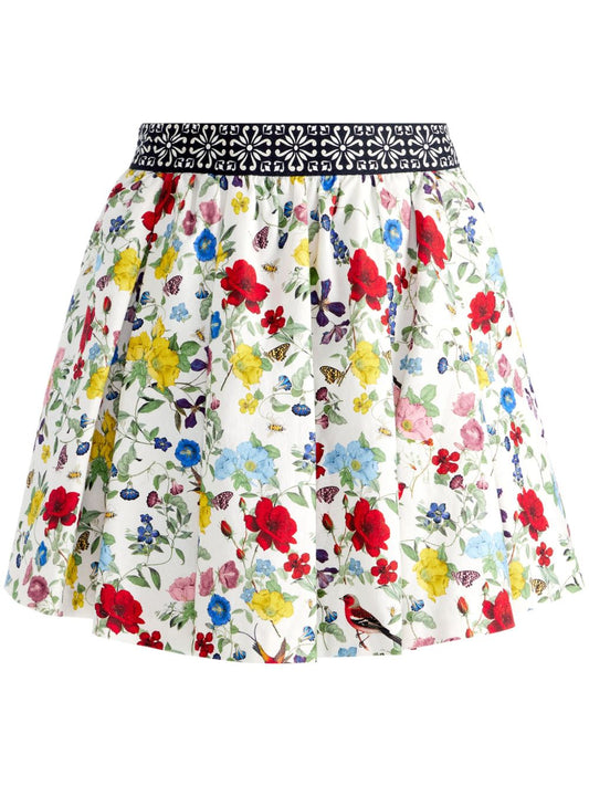 Haven lin and cotton mini skirt