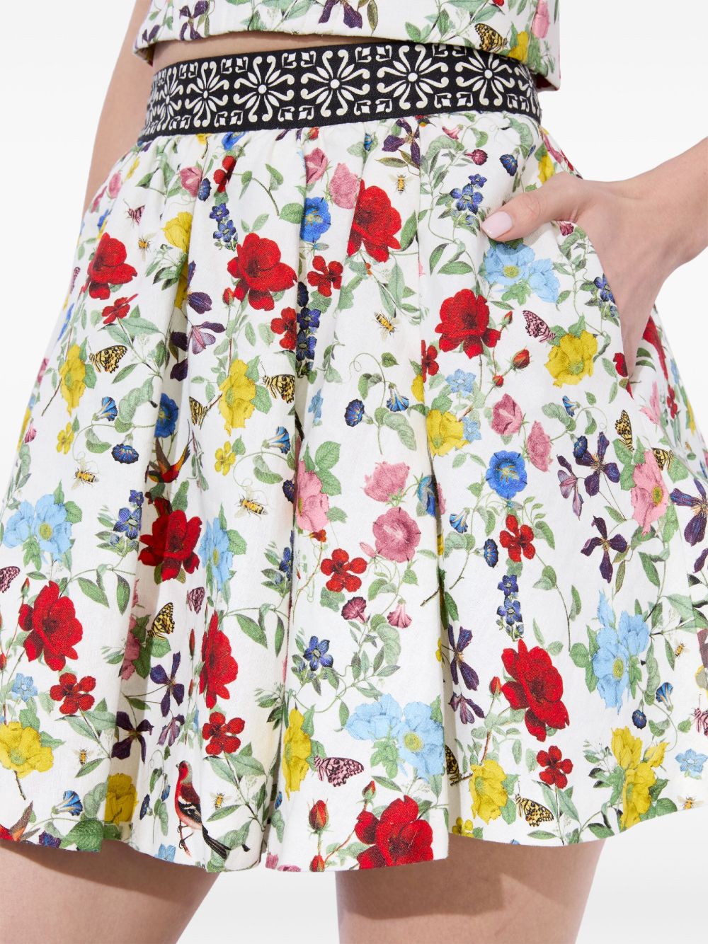 Haven lin and cotton mini skirt