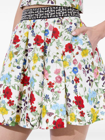 Haven lin and cotton mini skirt