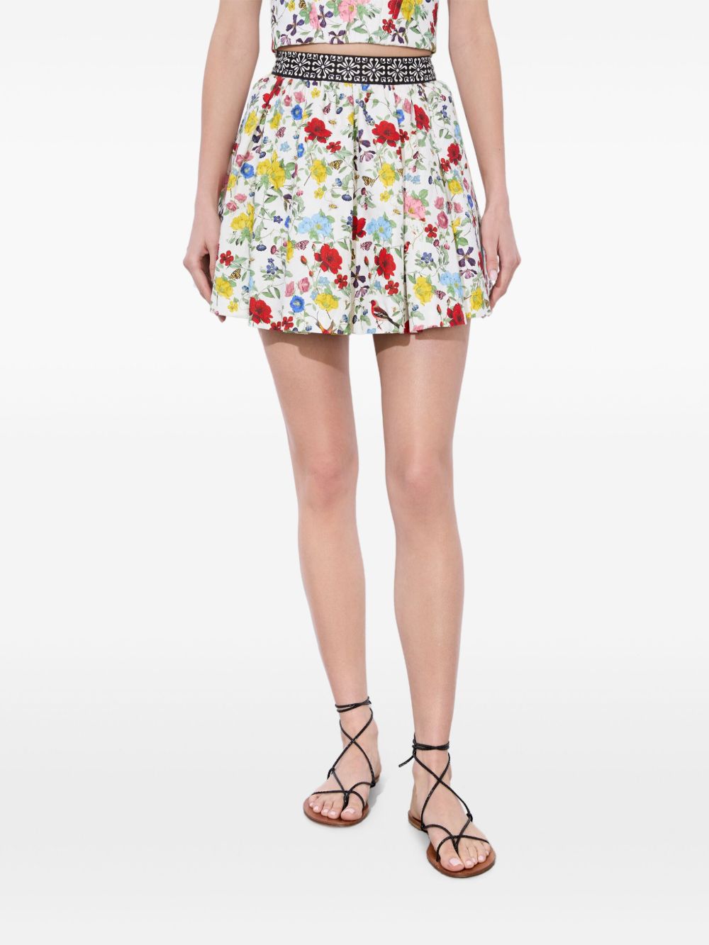 Haven lin and cotton mini skirt