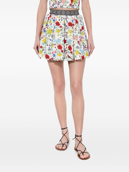 Haven lin and cotton mini skirt