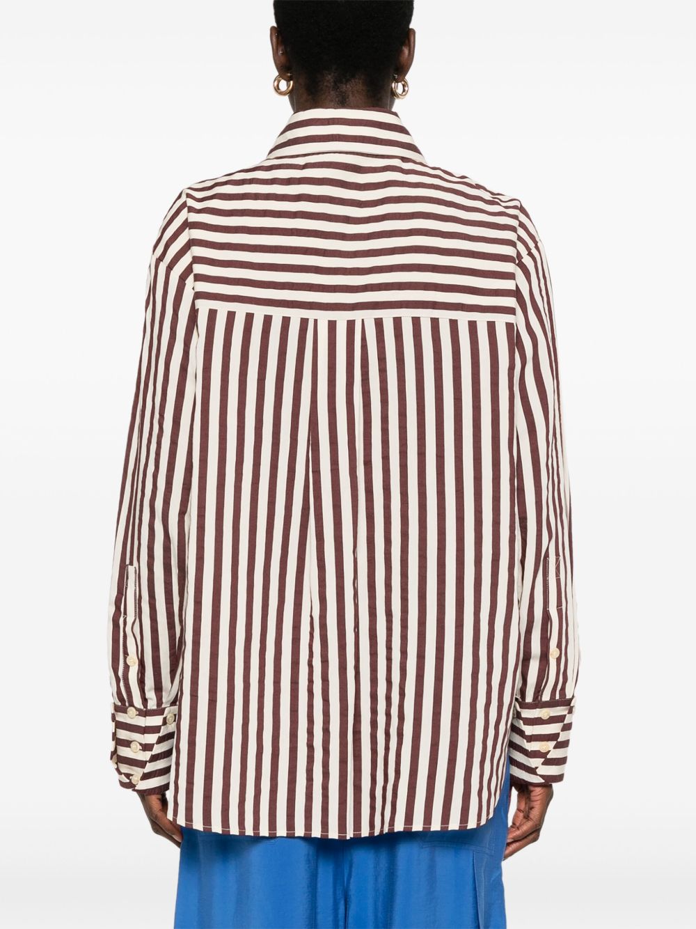 Cotton blend striped shirt