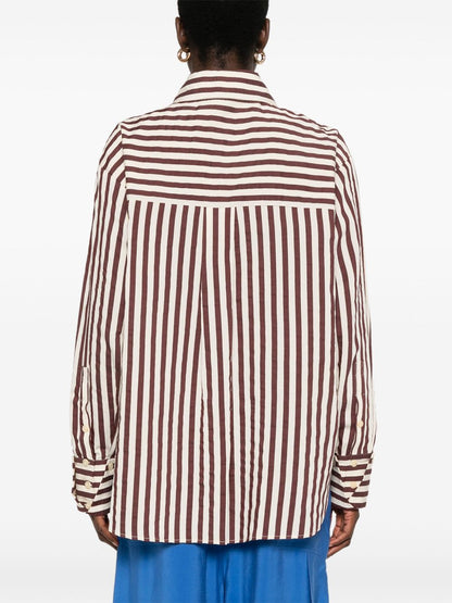 Cotton blend striped shirt