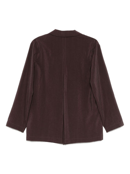 Silk blend single-breasted blazer jacket