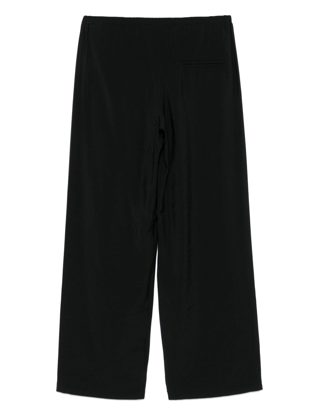 Cotton blend wide-leg trousers
