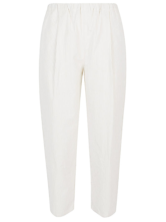 Wide leg cotton trousers