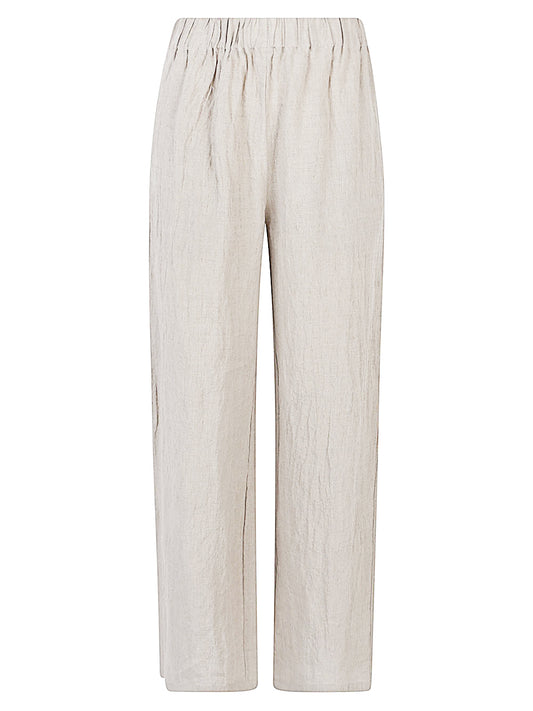 Linen straight-leg trousers