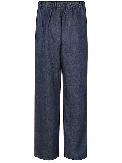 Linen striagh-leg trousers