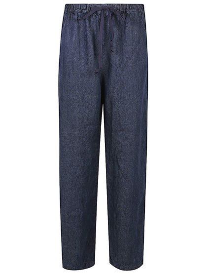 Linen striagh-leg trousers