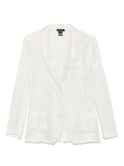 Linen blend single-breasted jacket