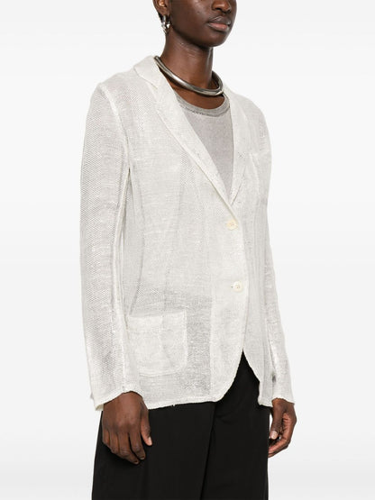 Linen blend single-breasted jacket
