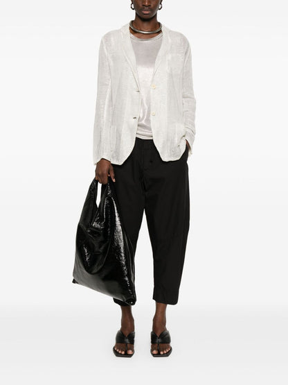 Linen blend single-breasted jacket