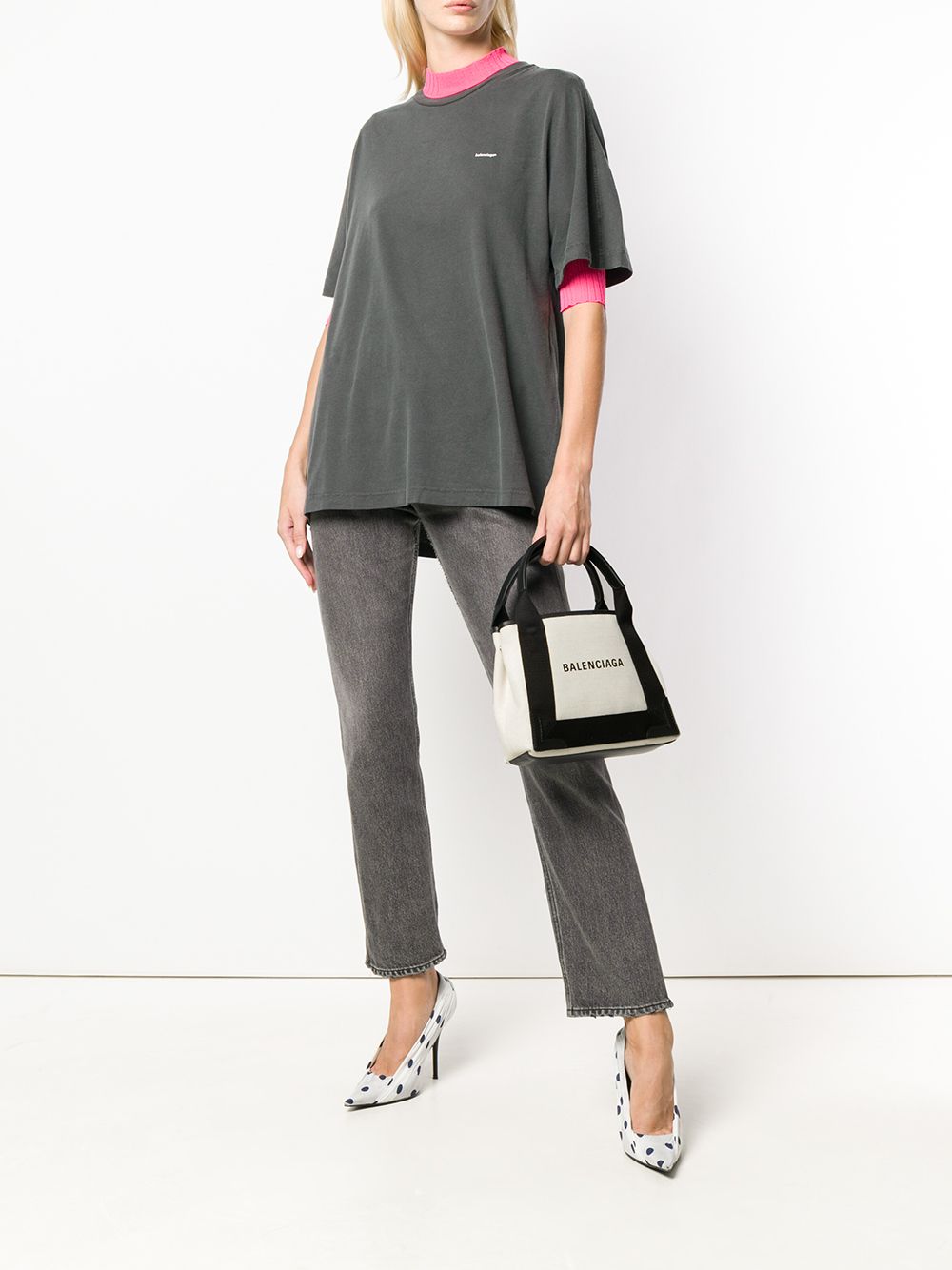 Navy cabas xs canvas tote bag
