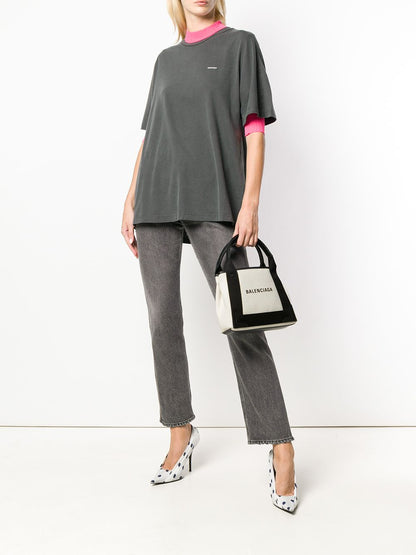 Navy cabas xs canvas tote bag