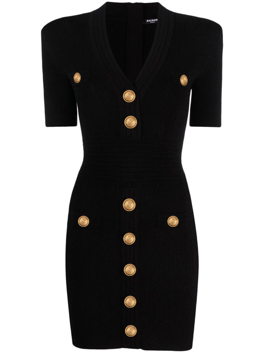 Knitted v-necked dress