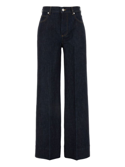 Flared-leg denim jeans
