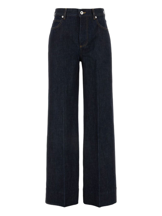 Flared-leg denim jeans