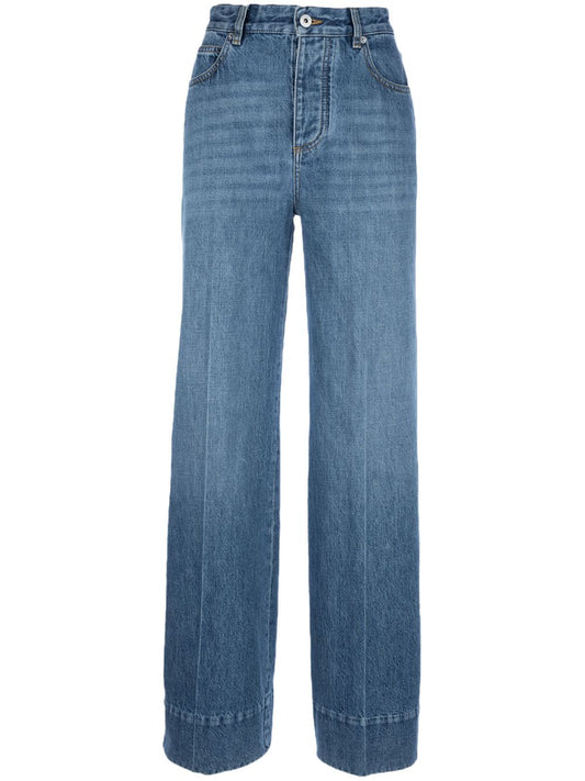 Flared-leg denim jeans