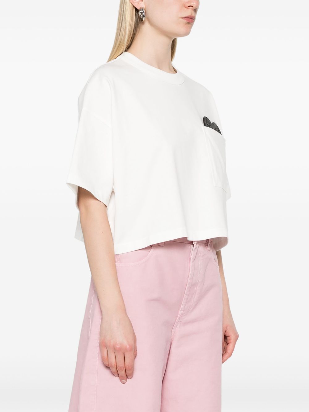 Heart detail cotton t-shirt