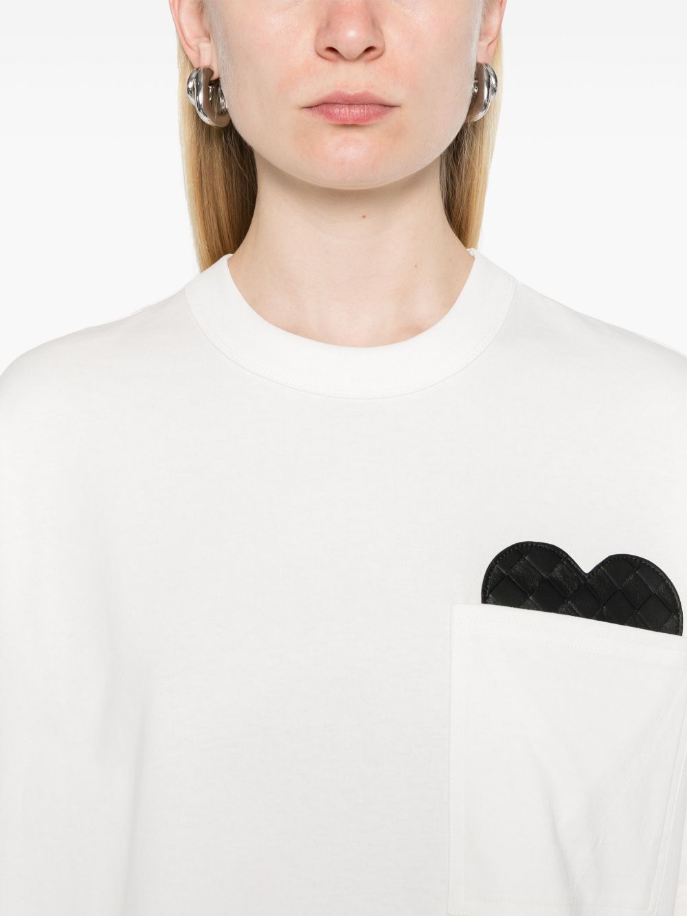Heart detail cotton t-shirt