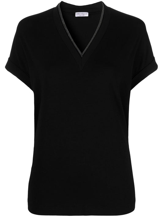 Cotton v-necked t-shirt