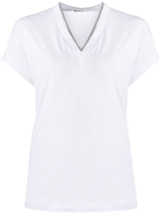 Cotton v-necked t-shirt