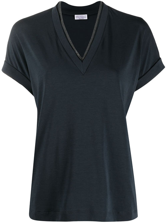 Cotton v-necked t-shirt