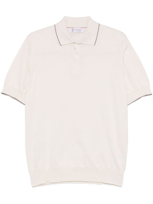 Cotton knitted polo shirt