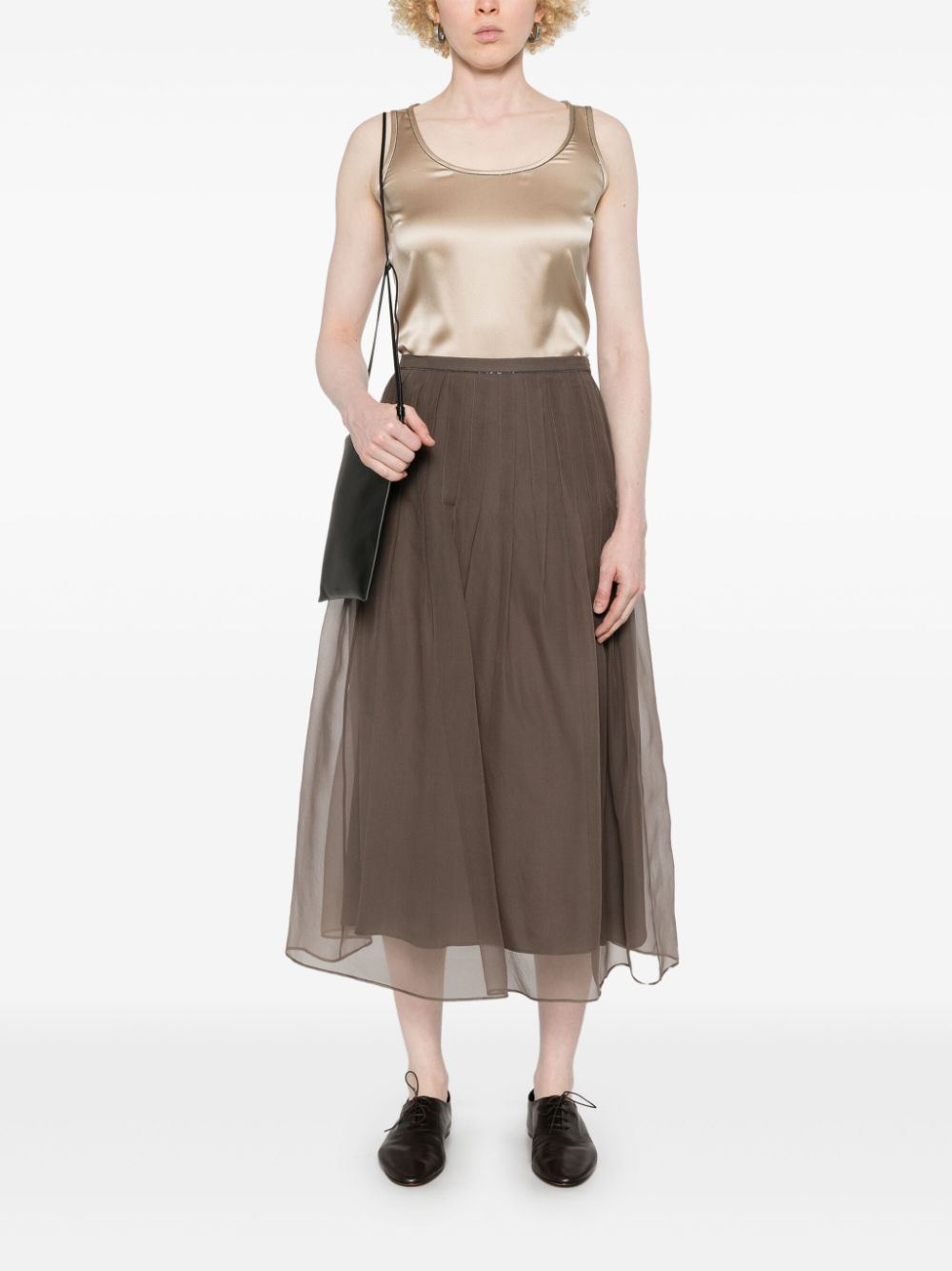 Silk long skirt