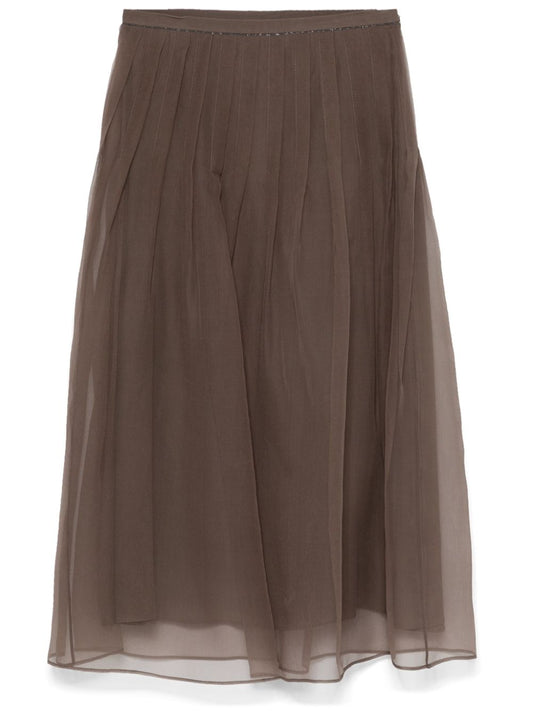 Silk long skirt