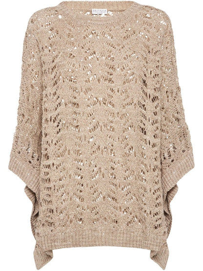 Linen blend boat-neck sweater