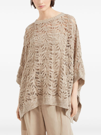 Linen blend boat-neck sweater