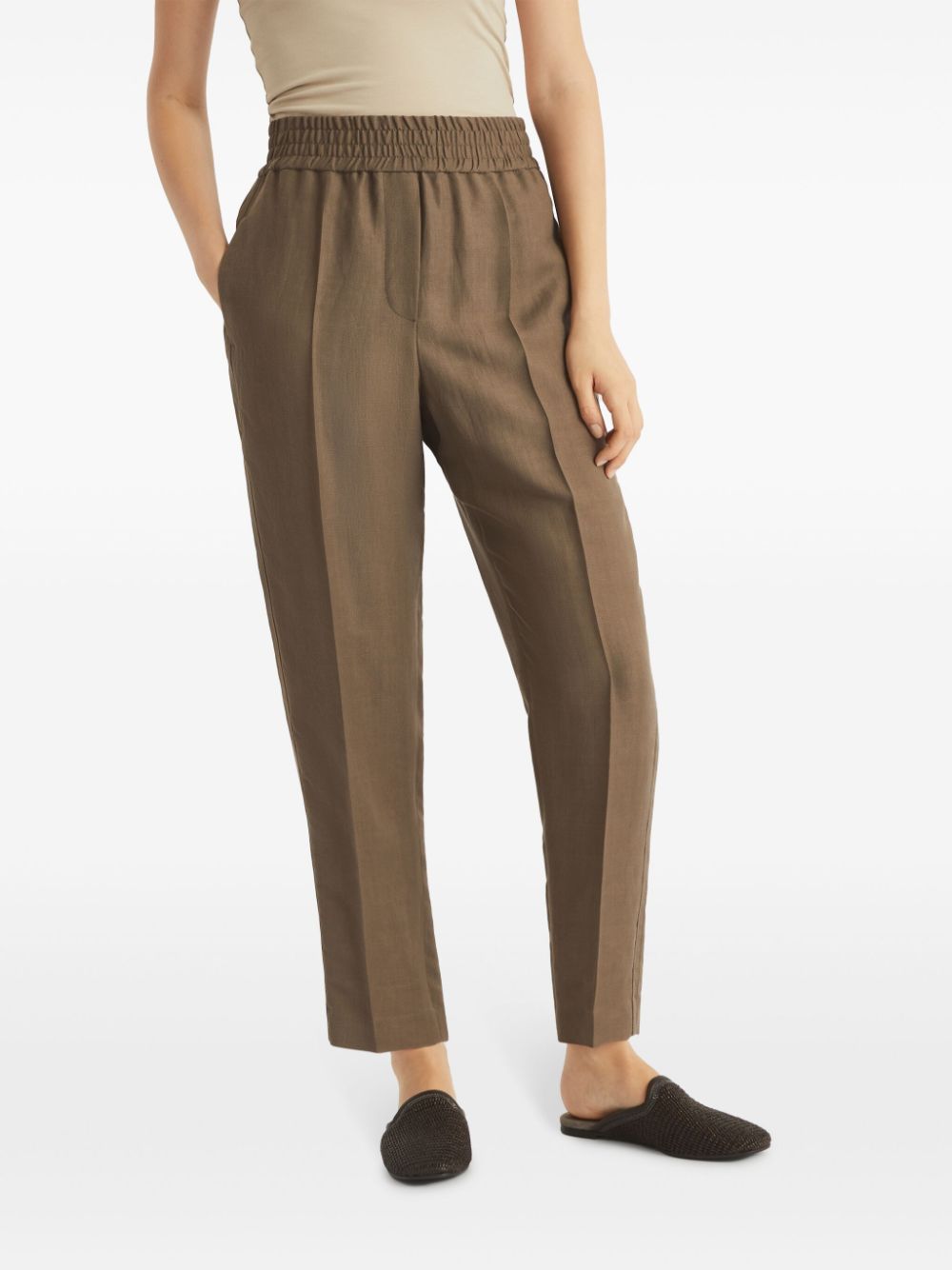 Linen blend trousers