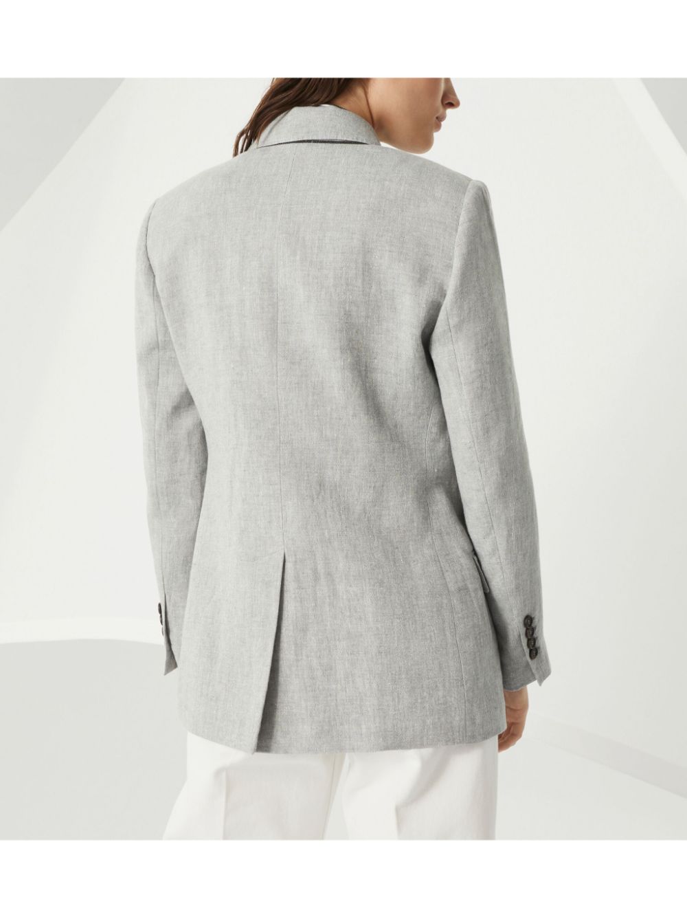 Linen double-breasted jacket