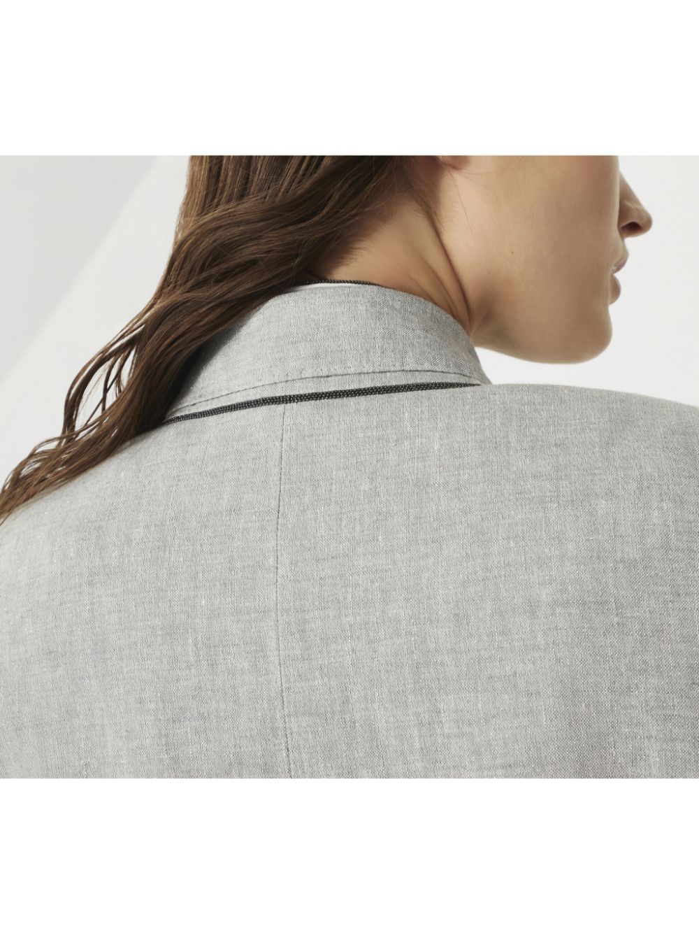 Linen double-breasted jacket