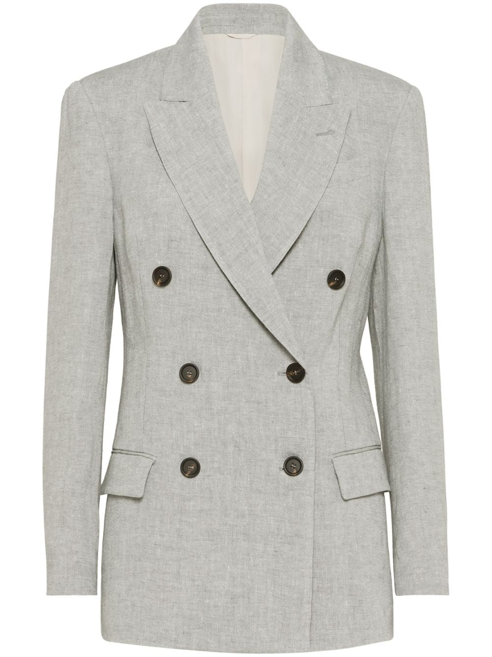 Linen double-breasted jacket