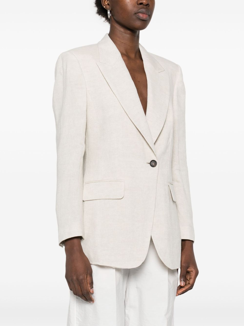 Linen single-breasted jacket