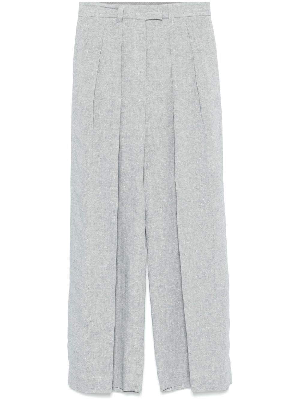 Linen wide-leg trousers