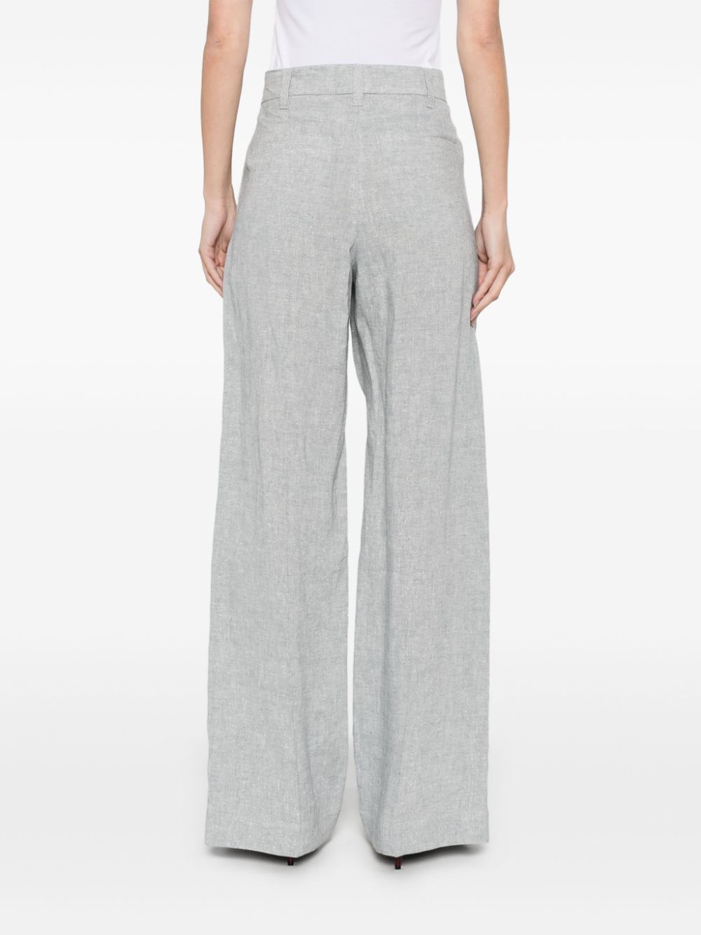 Linen wide-leg trousers