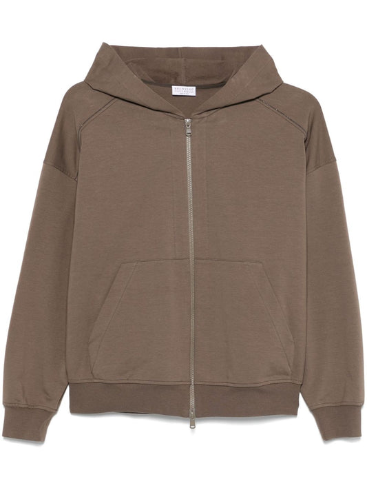 Cotton zipped hoodie