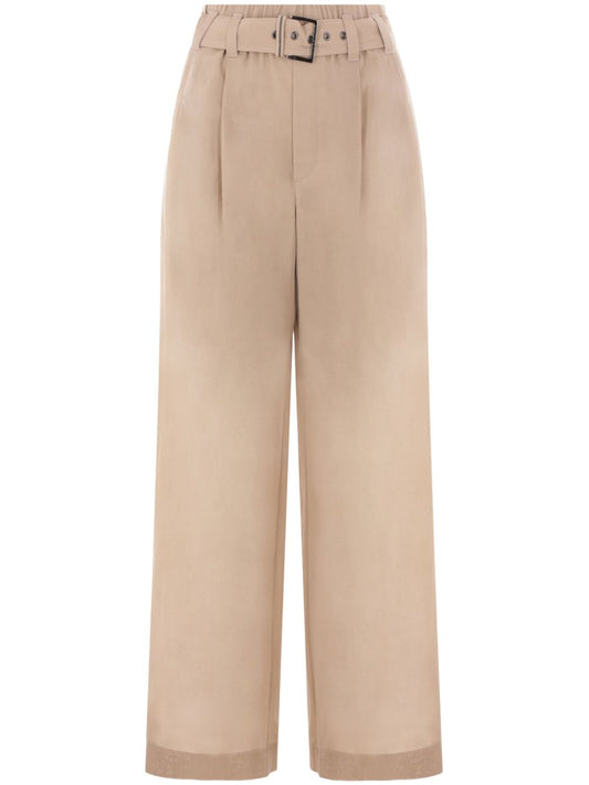 Cotton wide-leg trousers