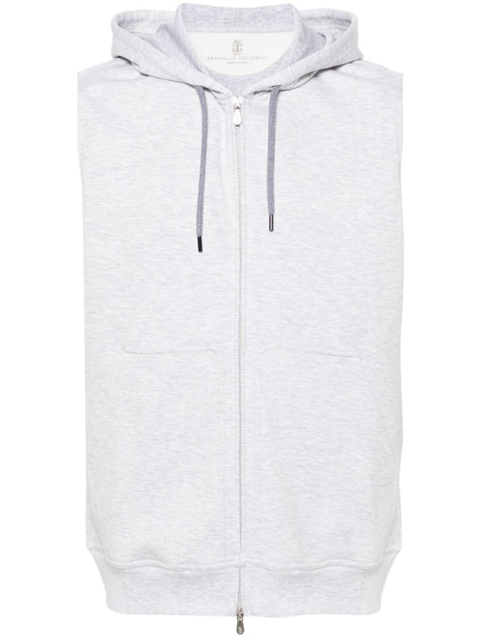 Cotton blend sleeveless hooodie