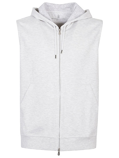 Cotton blend sleeveless hooodie